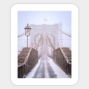 Brooklyn Bridge Winter Sticker